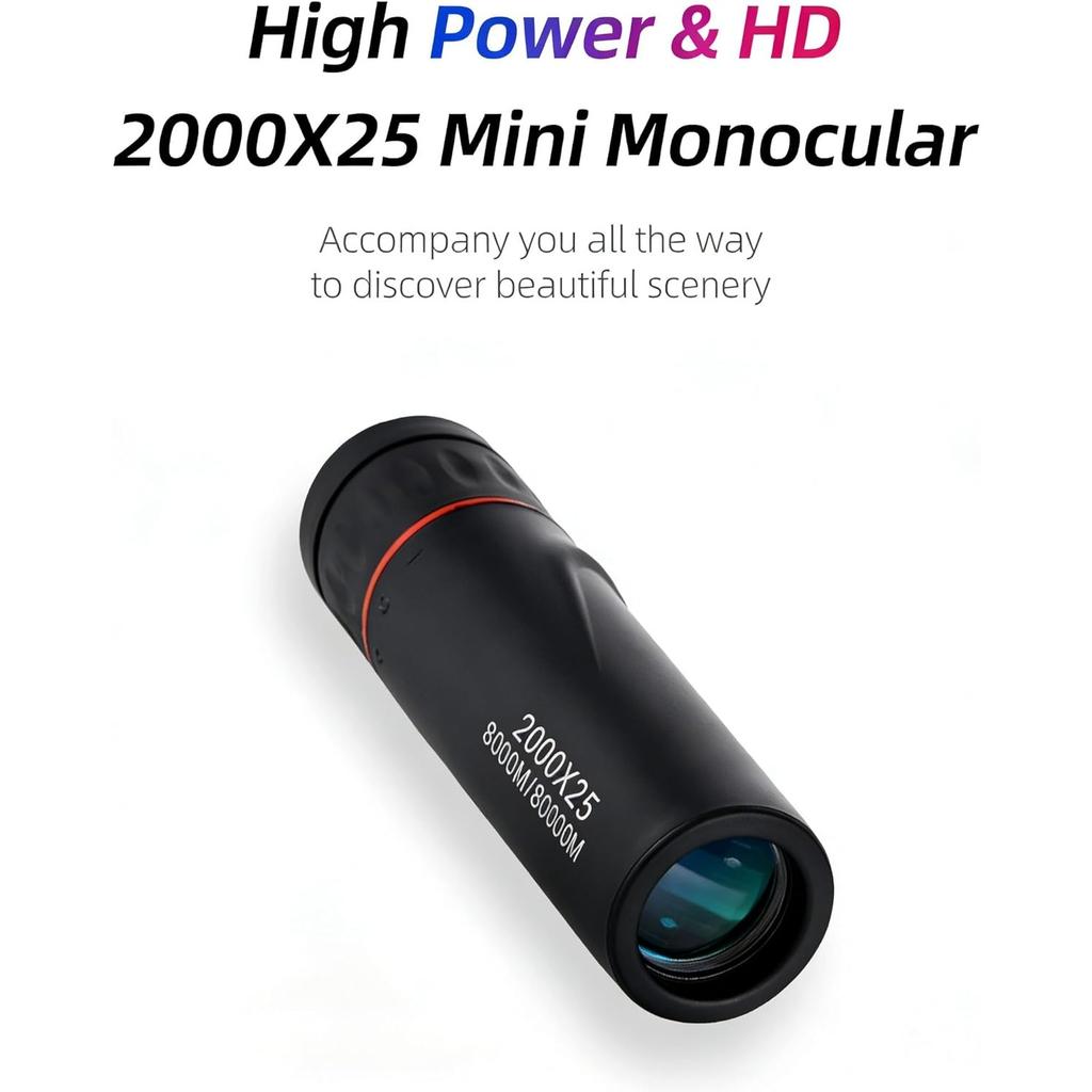 Mini Monocular Telescope, 25X High Definition with Multilayer Coating, Waterproof & Compact Design for Adults & Kids, for Hiking, Bird Watching