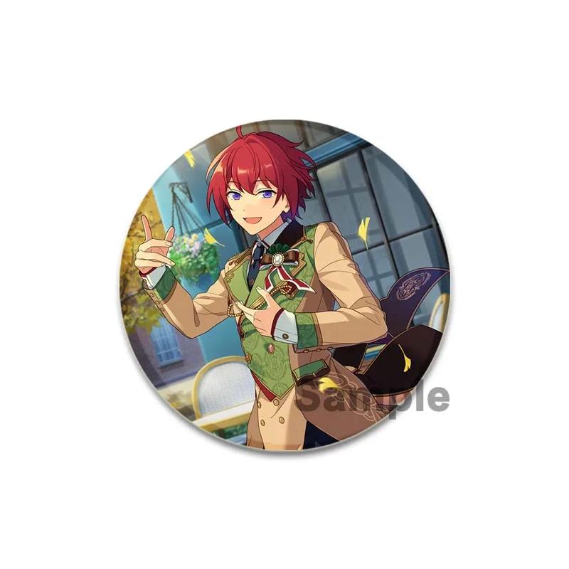 32/44/58mm Ensemble Stars Idol Round Brooch Cartoon Cosplay Badge Icons Lapel Pins for Backpack Gifts Tsukasa Suou