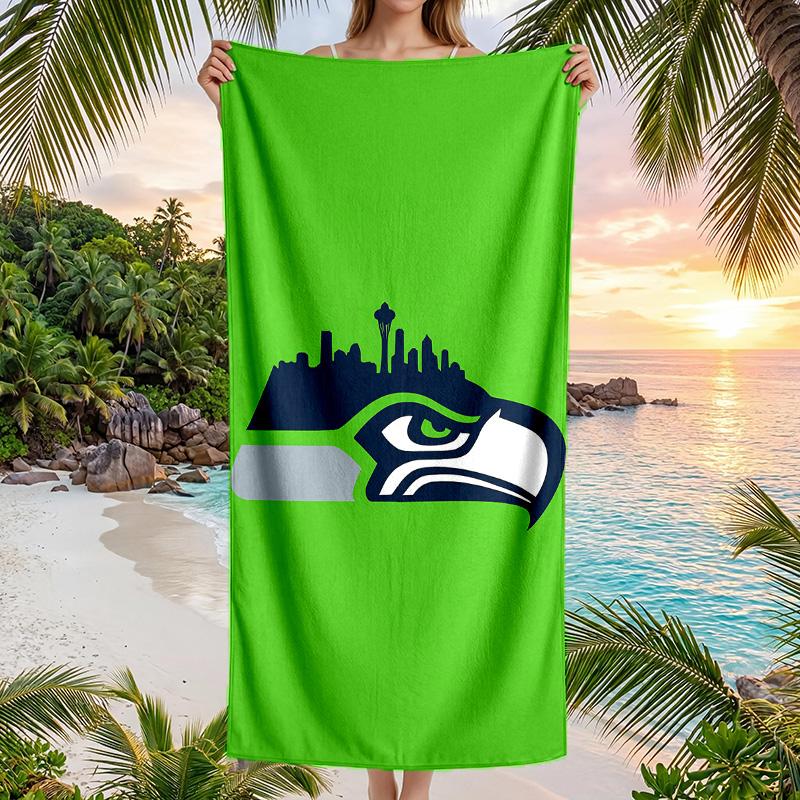 Seattle Seahawks Fashion Beach Towel Portable Soft Quick Dry Towel For Swimming Camping Holiday Use