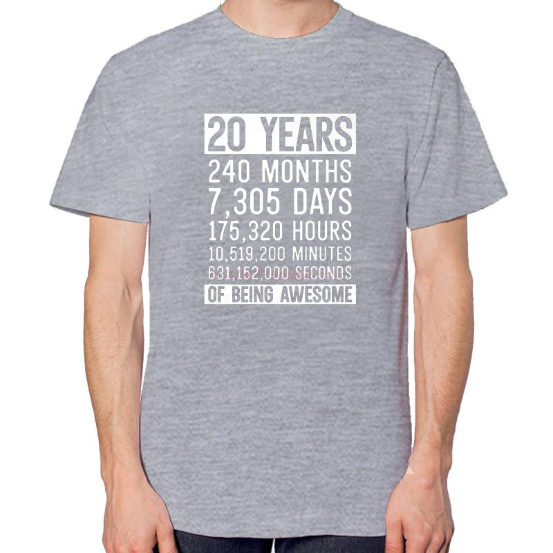 Unisex 20th Birthday Graphic Tshirt Fashion Summer Cotton Print Top For Unisex And Unisex