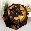 1 Stück Halloween Fledermaus Katze Automatisches Öffnen und Schließen Regenschirm - Kleiner Regenschirm Geeignet für Verschiedene Anlässe, Tragbarer 3-Fach Kleiner Regenschirm