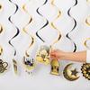 8/16Pcs Ramadan Hanging Spirals Eid Mubarak Moon Star Swirls Banner Garland 2026 Islamic Muslim Party Home Decoration Supplies