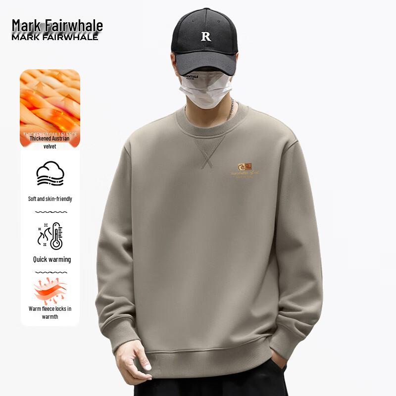 

Mark Fairwhale Men s Casual Quilted Fleece Lined Pullover Sweatshirt L