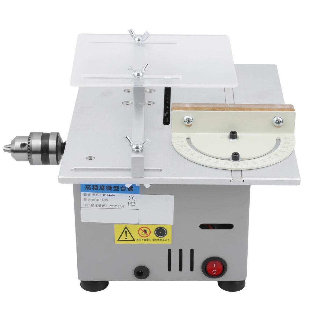 Mini Table Saw Silver MultiFunction Woodworking DIY Model Cutting Tool 96W