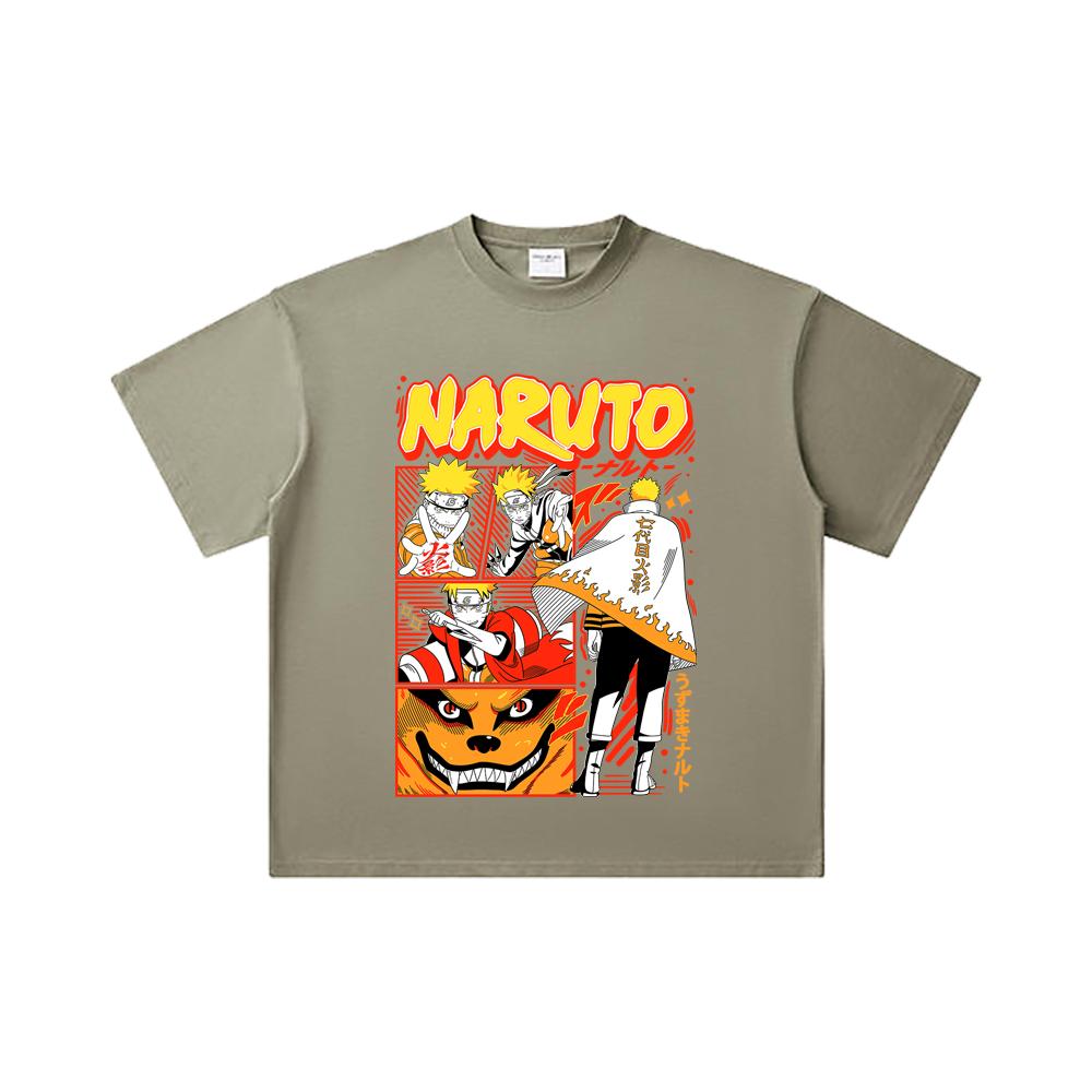 260 GSM Double Yarn 32 Count 100% Cotton Naruto V2 Hokage Print Unisex Heavy Cotton T Shirt