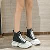 Women's White High-Top 2022 Genuine Leather Platform Casual Sneakers