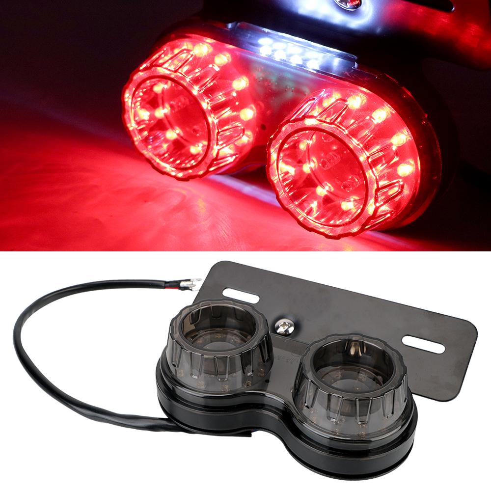 12V Motorcycle Taillights Turn Signal Lights LED Rear Brake Lamp With Licence Plate Holder Pik Dirt Bike Motorbike Accessories