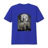 Realistic Dark Night Moon Elephant Family Wildlife Print Casual T Shirt Vintage Graphic Soft Comfortable