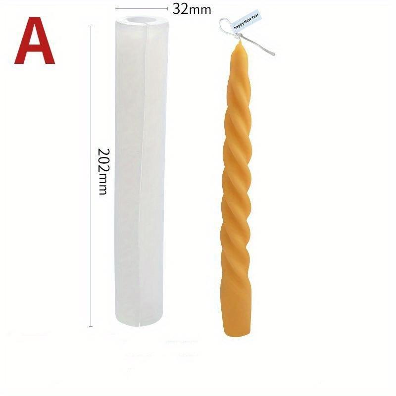 Spiral Long Pole Silicone Candle Mold DIY Geometry Round Candle Making Mould Handmade Home Decor