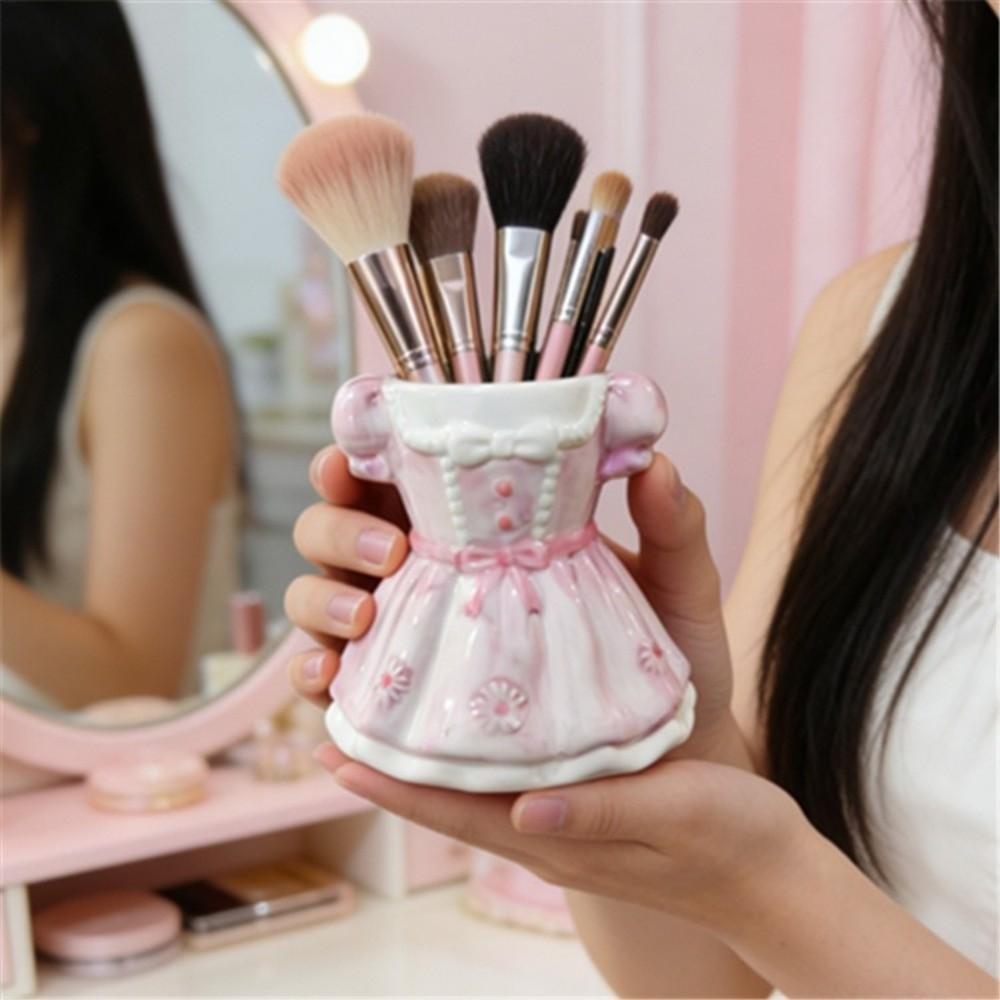 Ceramic Makeup Brush Holder Large Capacity Princess Dress Storage Box  Study Essential