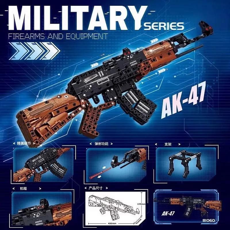Ungiftige Zweiter Weltkrieg Militärserie 98K Ak47 Modell Montagebaustein Set Spielzeug Kinderfest Geschenk Steine Kinder DIY Montage Geschenk