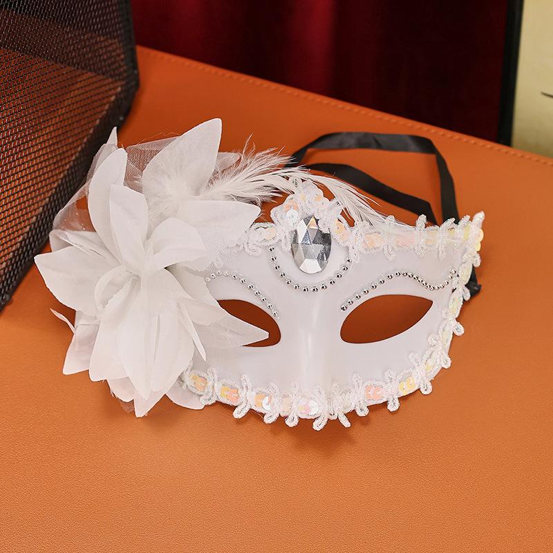 Маска принцессы на Хэллоуин, маскарадная маска большой лилии, сексуальная маска принцессы на вечеринку белый