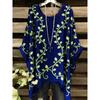 Summer Top Women Arrival Elegant Vacation Style Plus Size Simple Casual Meteor Pattern Print Irregular Hem Round Neck T-Shir