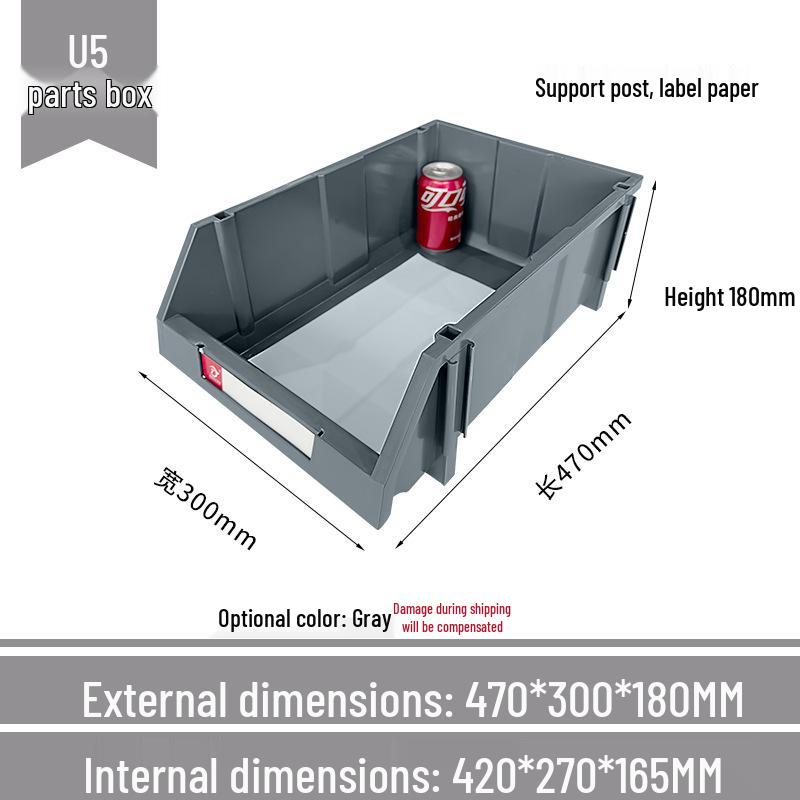 Angled Entry Heavy-Duty Plastic Storage and Organizer Box for Components and Hardware