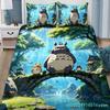 Anime Bettbezug Kissenbezug Bettwäscheset T-TotoroS Kawaii Erwachsener Junge Mädchen Schlafzimmer Dekoration Kinder Einzel Doppel Große Größe