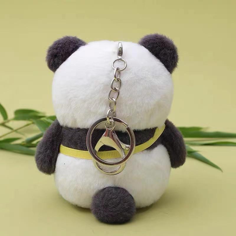 Cute Panda Doll Hanging Decoration Backpack School Bag Pendant Plush Toy Keychain Small Doll Birthday Gift