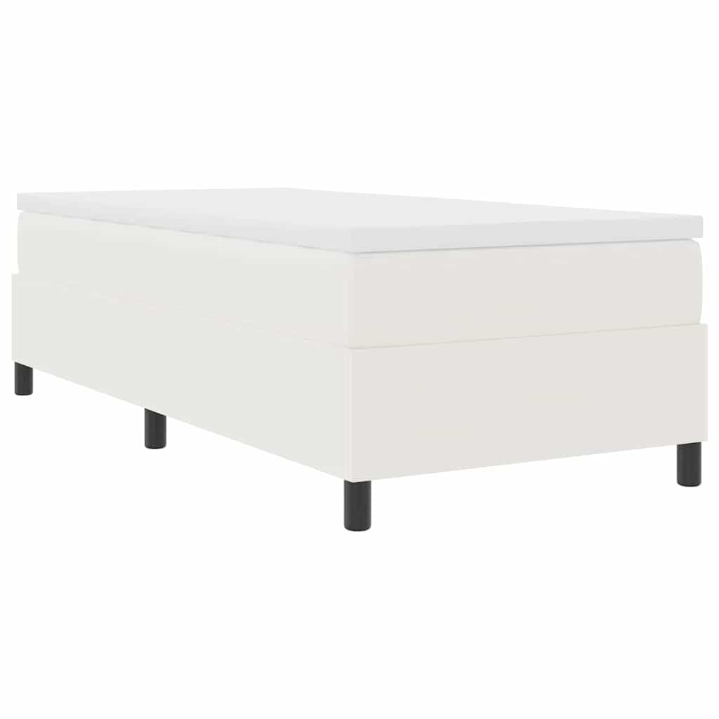 Box Spring Bed Cream and White 80 x 200 cm Cord Fabric