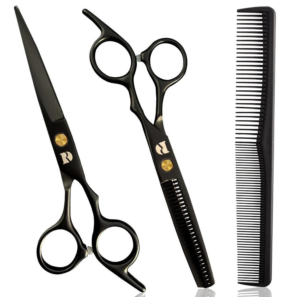 Hair Scissors Set,6.5 Inch Hair Cutting Shears/Thinning Scissors,Salon Haircut Kit With Comb,Sharp Blades Hairdressing