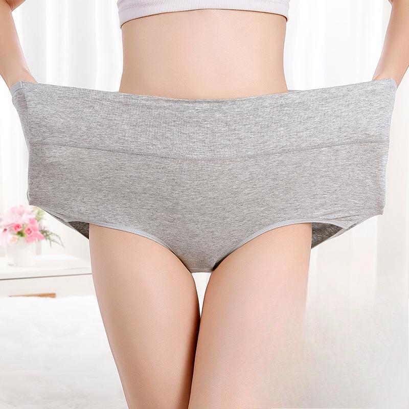 Fat Plus Size Pure Cotton Women's Underwear with Abdominal Hip Lifting High Waist Underwear Panties