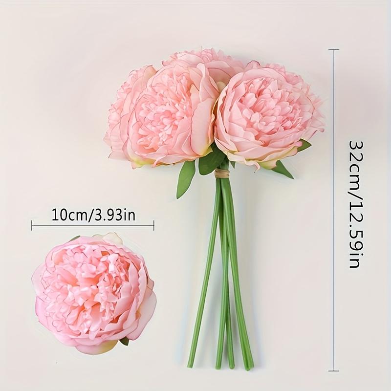 10pcs Artificial Flowers, 5 Heads Silk Flowers Fake Peony, Silk Flower Fake Hand-held Flower, Home Living Room Indoor and Outdoor Decoration