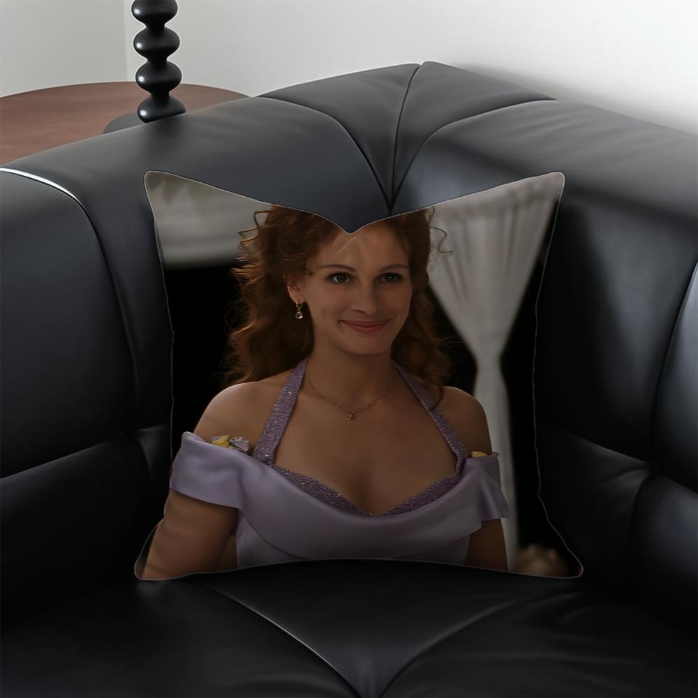 JJulia Roberts Cushion Cover Pillow Case Antidustmite Invisible zipper silky plush cushion