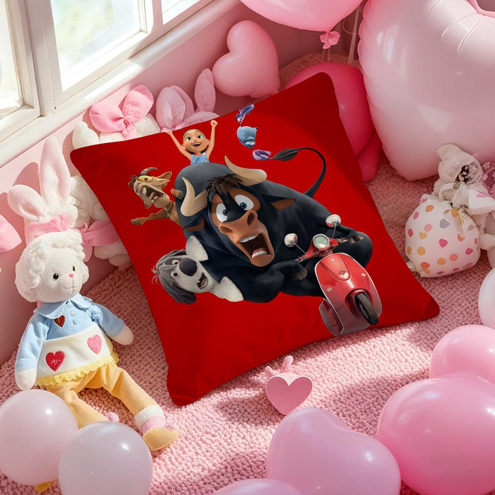 Cute Cartoon FFerdinands Pillow Case Soft Plush Fabric DoubleSided Printed Cushion Cover Warm Winter Sofa Pillow Case