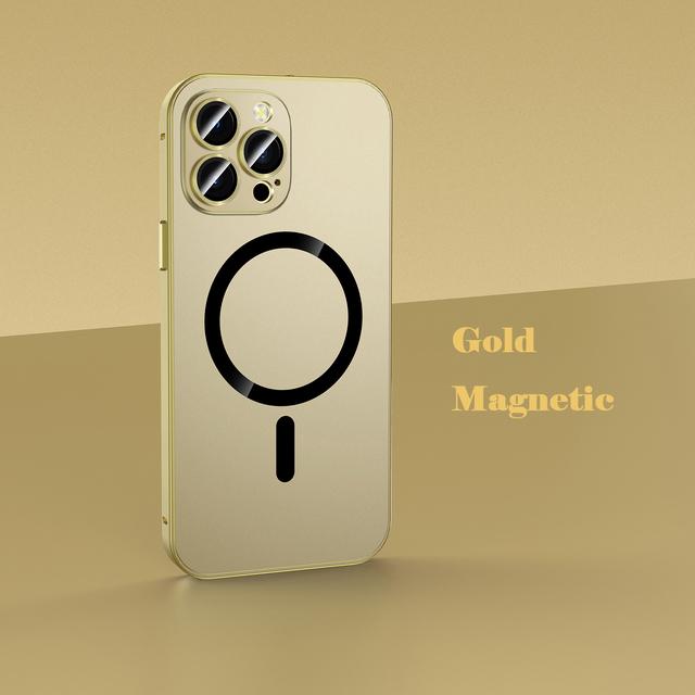 Luxurious Aluminium Magnetic Phone Case For For Iphone 12 13 14 1 16 17 Pro Max Plus 17 Air Lens Glass Protective Metal Phone Cover