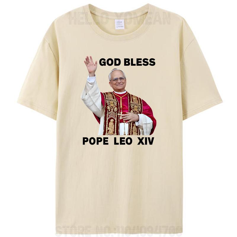 God Bless Pope LEO XIV Tee Gifts Unisex Women Men's Cotton T-Shirt Tops