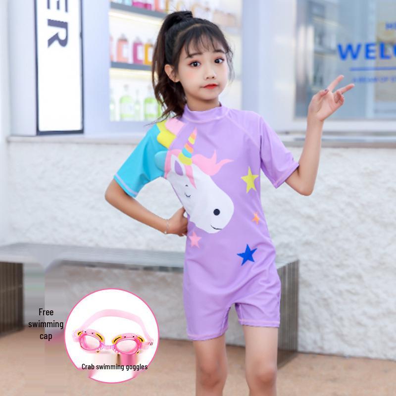 Girls' Cute Korean Princess One-Piece Swimsuit for Babies