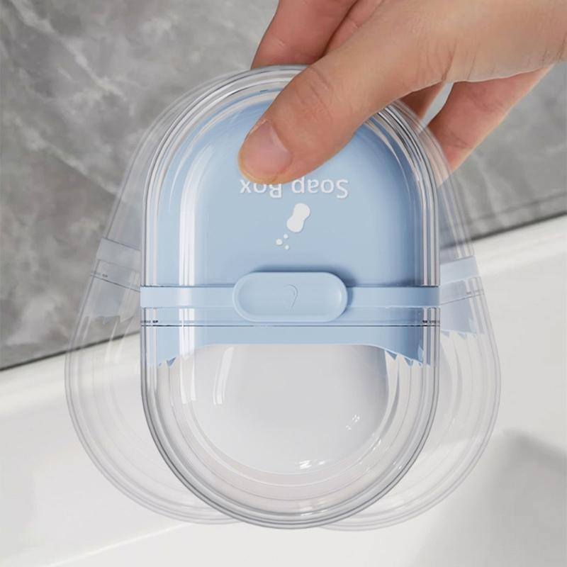 Portable Soap Holder Case Waterproof ABS Storage Box with Lid and Drainage Holes For Toiletries Bag Travel Essential