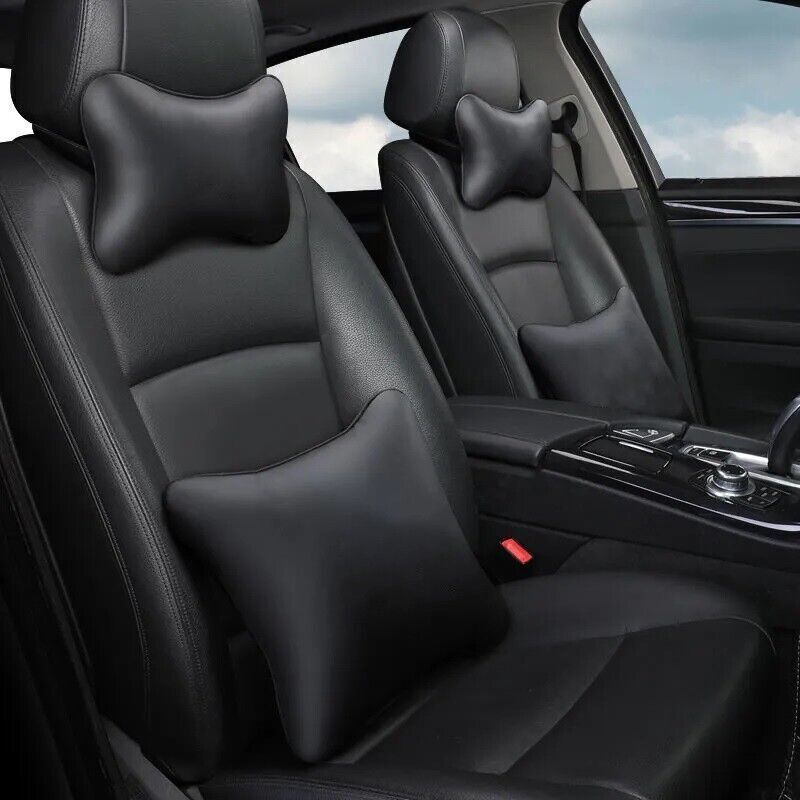 Car Seat Headrest Neck Cushion Pillow Leather Neck Supportor for All Car