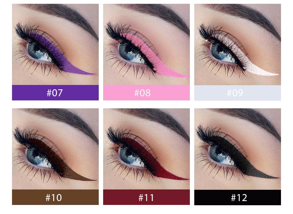 Handaiyan 12-teiliges schnelltrocknendes, wischfestes mattes farbiges Flüssig-Eyeliner-Set