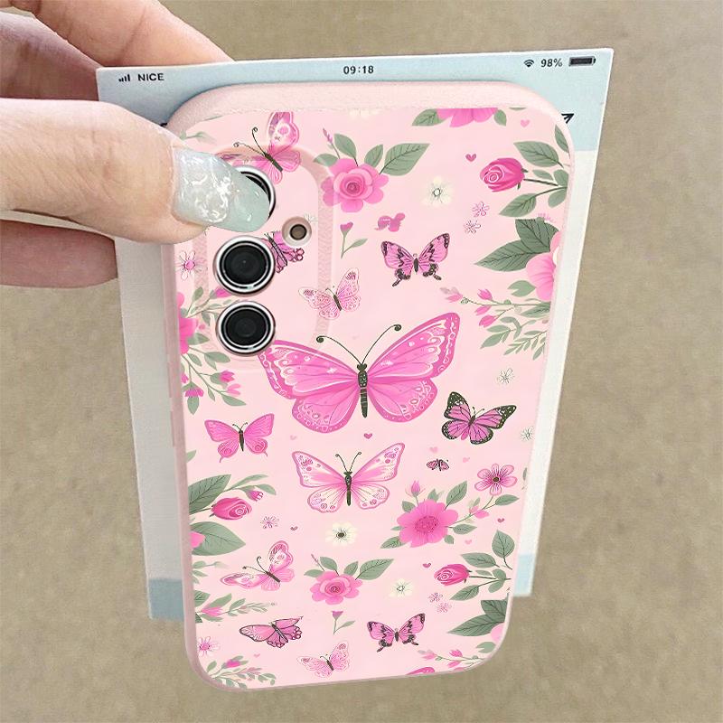 Fancy Butterfly Print Case For Samsung A18 A57 A37 A17 A56 A36 A26 A16 A55 A35 A25 A15 A54 S21 FE S22 S23 S24 Plus S25 S26 Ultra Silicone Cover