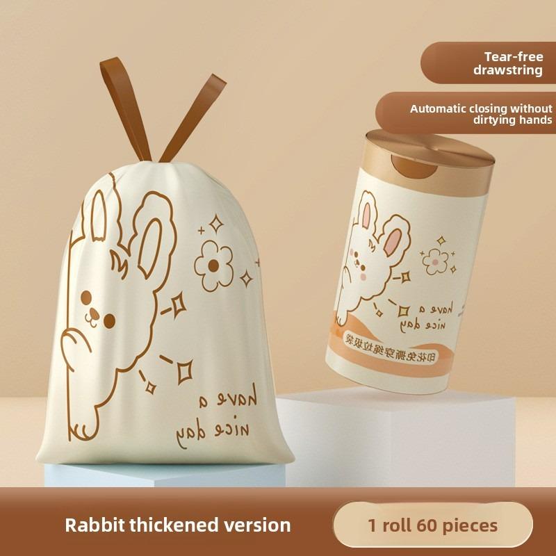 Bedruckte Müllbeutel mit Kordelzug, Dicke mit großem Fassungsvermögen, auslaufsicher, hochtemperaturbeständig, großformatige selbstverschließende Müllbeutel