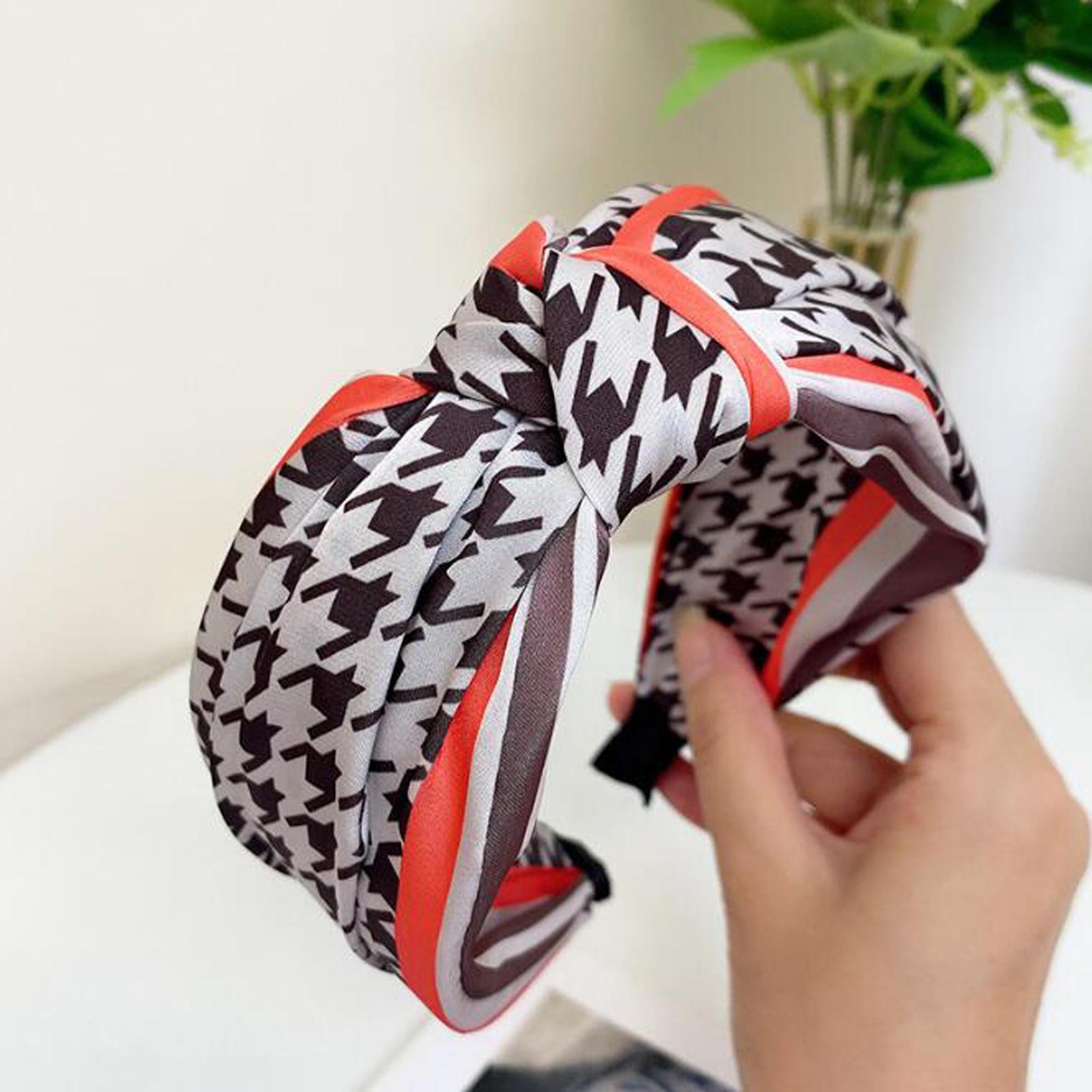 

PROLY Новая Модная Повязка на Голову для Женщин Узел По Центру Гусиная Лапка Широкая Боковая Повседневный Головной Убор Аксессуары для Волос