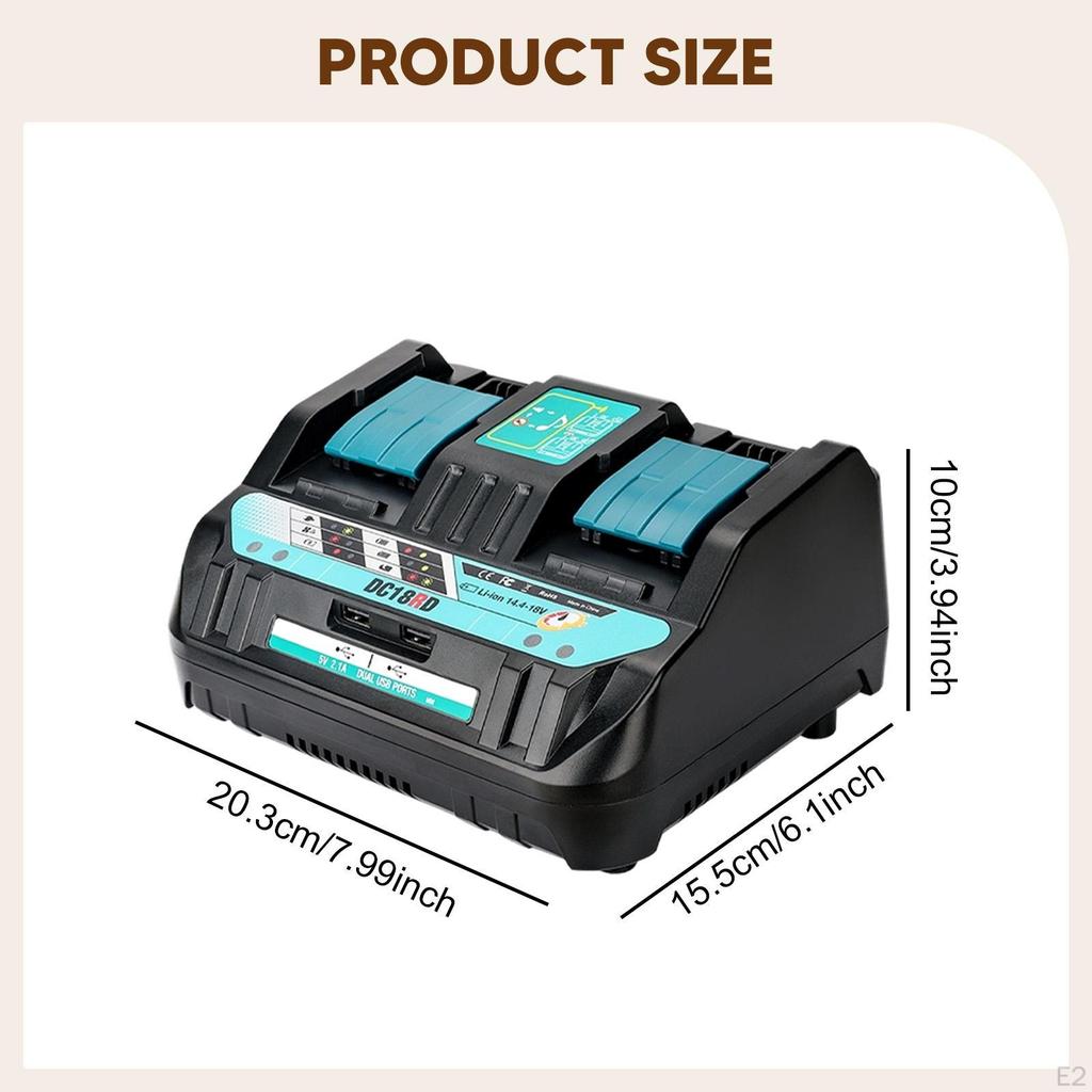 DC18RD Akkuladegerät Professionelles Ersatzteil für 14,4V18V BL1415N BL1860B