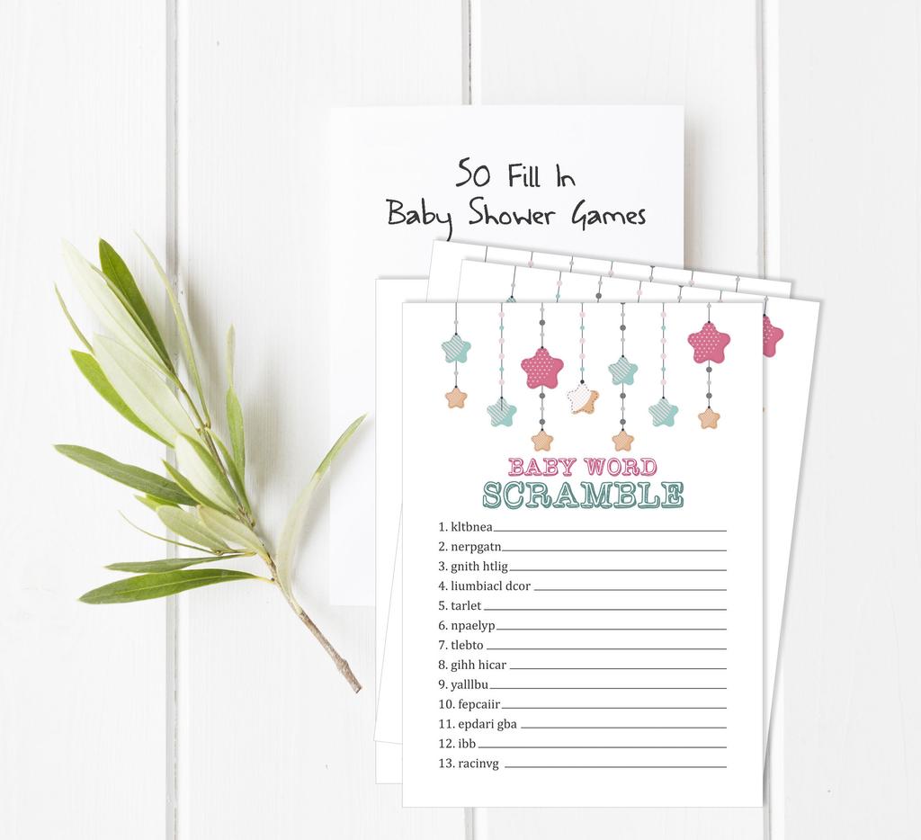 Inkdotpot 50 BabyA  AlphabetA  ABCA  GameA  Star Baby Shower Game Gender Neutral Party