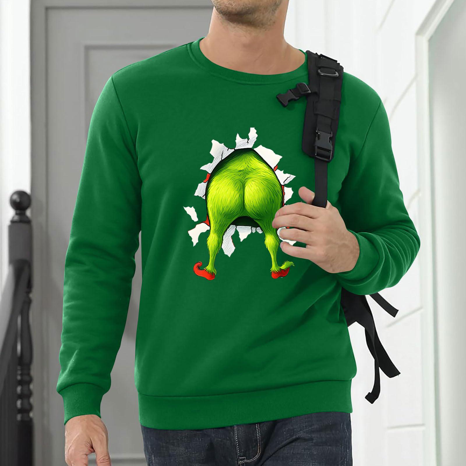 

Мужской свитшот Рождественская рубашка с длинным рукавом Смешной праздничный свитшот Рождественские топы M