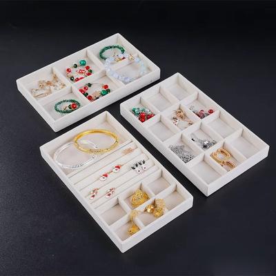 New Stackable Velvet Jewelry Storage Box Velvet Multicolor Display Tray Organizer Box for Ring Bracelet