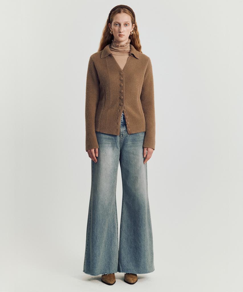 Meibeoyu Prim Wool Cardigan Knitwear _ Beige