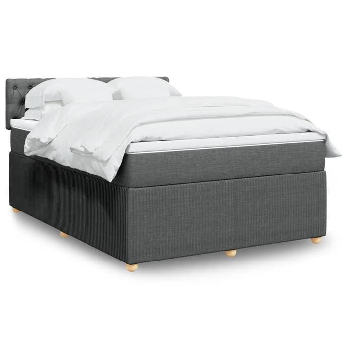 VidaXL Sommier à lattes de lit avec matelas Gris foncé 140x200cm Tissu 3287487