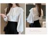 Korean Style Doll Collar Lace Trim Long Sleeve Shirt for Spring & Autumn