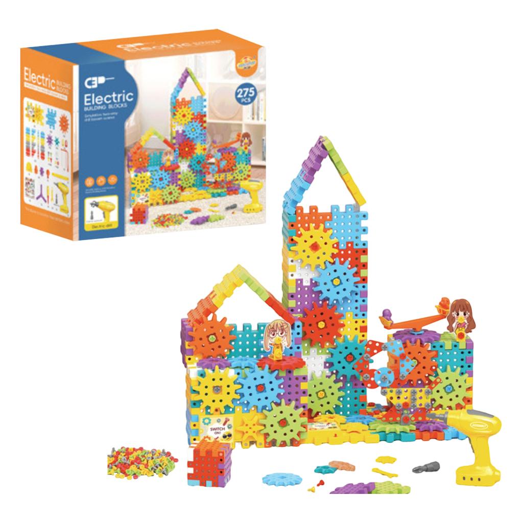 Electric DIY Educational Building Block, Mechanical Gear Linkage, Children's Educational Puzzle, Building Block Toy