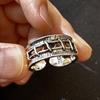 Retro "Healing" Wound Stitches Adjustable Open Ring For Men Silver-plated Copper Gothic Punk Edgy Jewelry Accessories Cool Gift