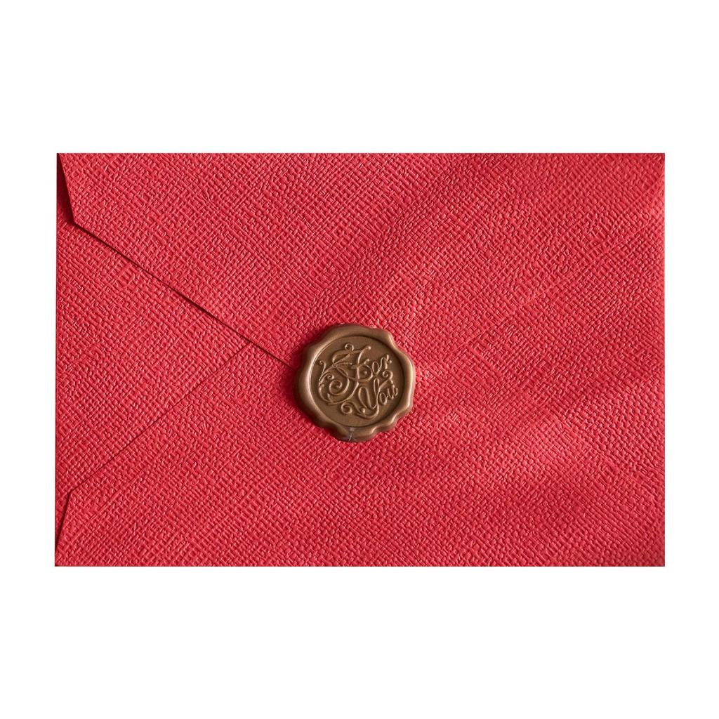 Chinese Retro Style Woven Pattern Envelope & Letter Set with Kraft Paper & Sealing Wax