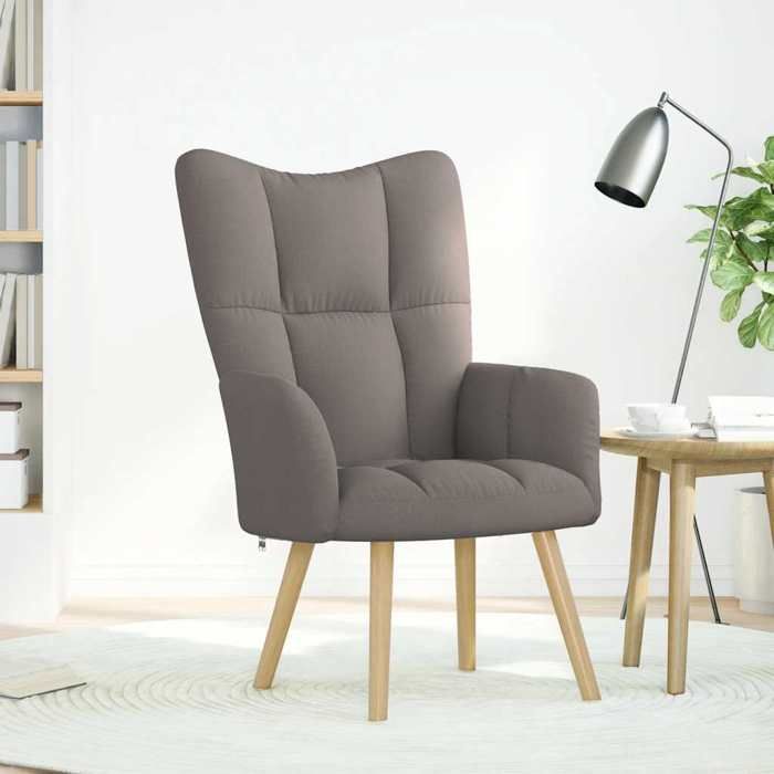 VidaXL Chaise de relaxation Taupe Tissu, chaise, fauteuil relax, fauteuil relax en tissu, chaise de salon, chaise en tissu, 4016773