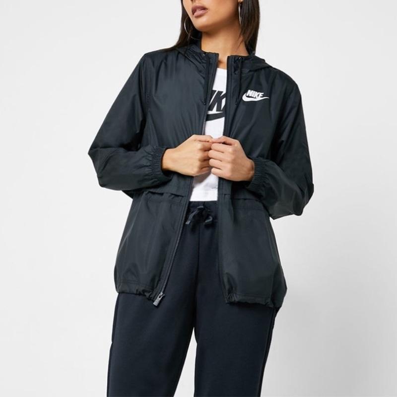 Nike Contrast Hooded Windbreaker Casual Jacket Women Jackets Black AJ2982-010