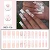 Long Press-On Nails With Adhesive Tabs Full Cover Fake Women INS Style Acrylic Nail Tips Reusable Wearable Art