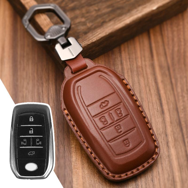 Genuine Leather Protector for Toyota Key Cover Domineering Reiz Rav4 Cruiser Crown Key Case Cover Fob