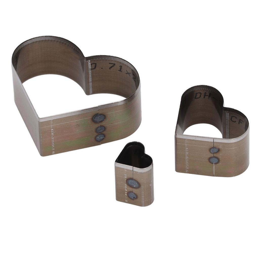 3 Pcs Leather Die Cutter Mold Heart Shape Hollow Punching Tool with Storage Box for DIY Leather